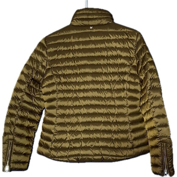 ZARA Woman Copper Puffer Down Jacket Zip Metallic Shiny Size S - Picture 2 of 3